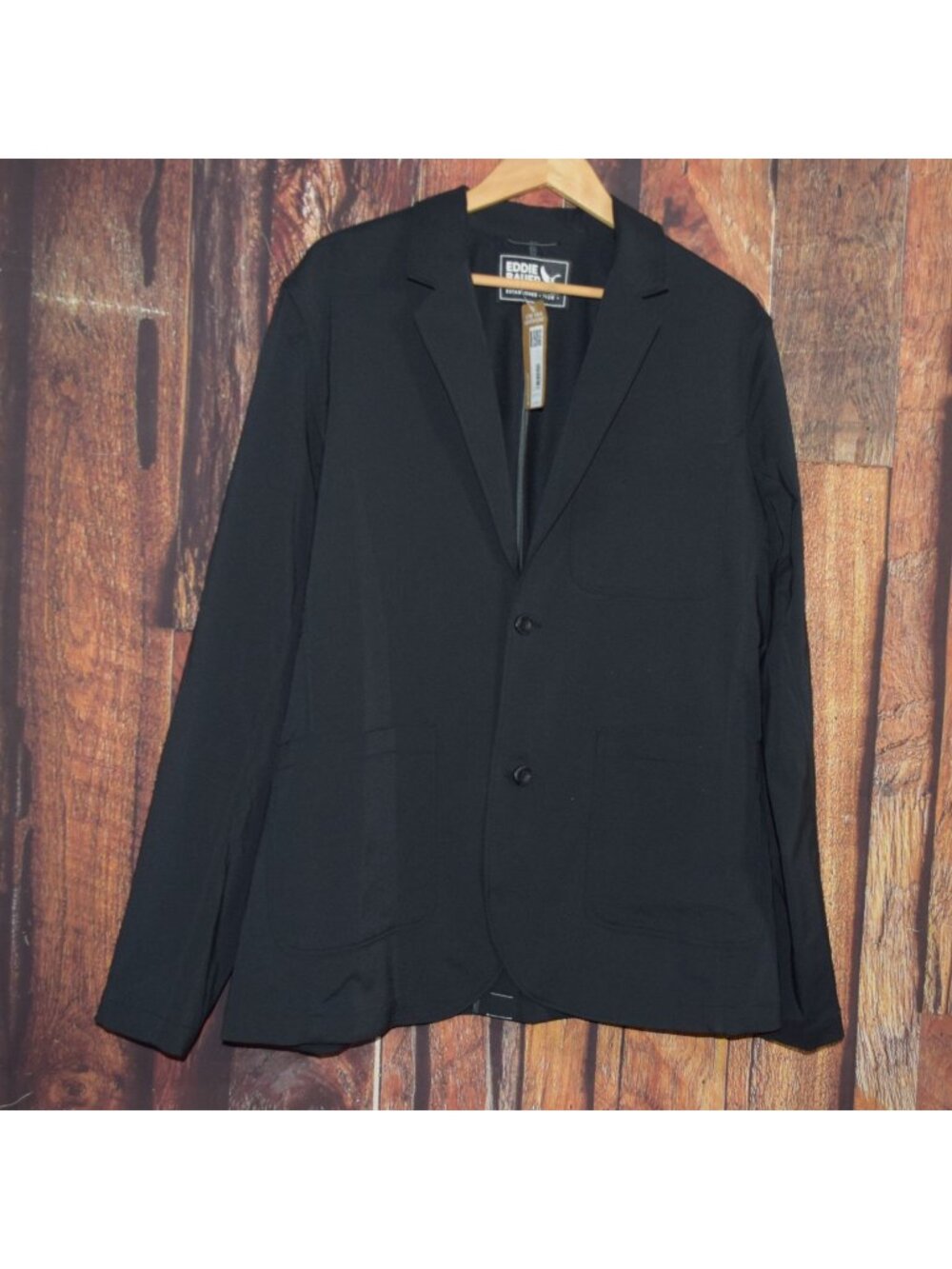 New w $129 tags! EDDIE BAUER Mens Sz 44T Tall GetAway Black Travel Blazer Jacket